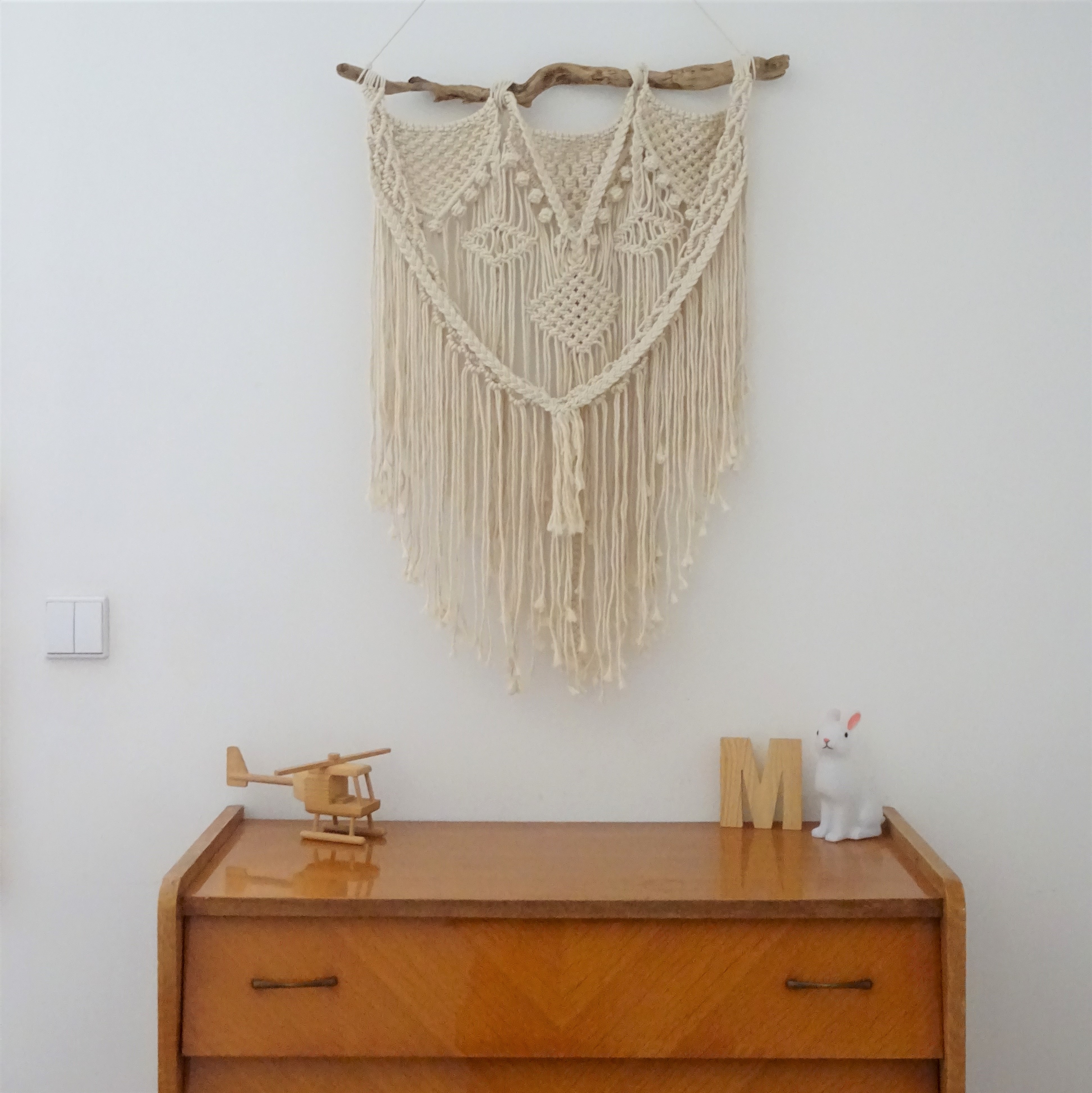 Grande Tenture Murale En Macramé Vintage - Fait Main - Style Bohème