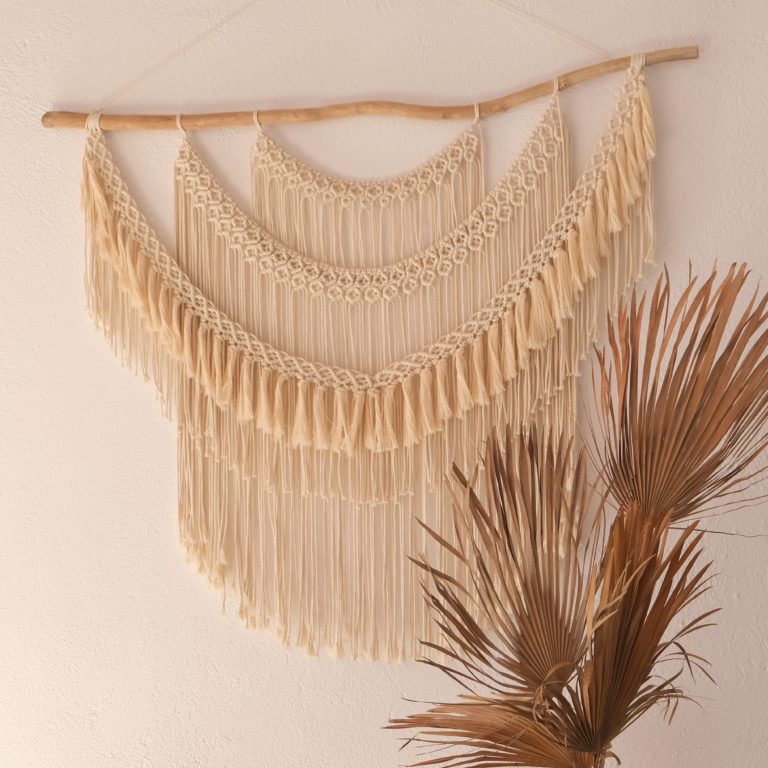 Suspension Décorative, Faite à La Main, En Jute Naturel Et Franges De Fibres Naturelles Design Boheme Et Rustique Tropic Fringes 70cm 92490887